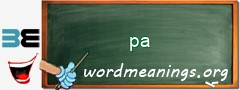 WordMeaning blackboard for pa